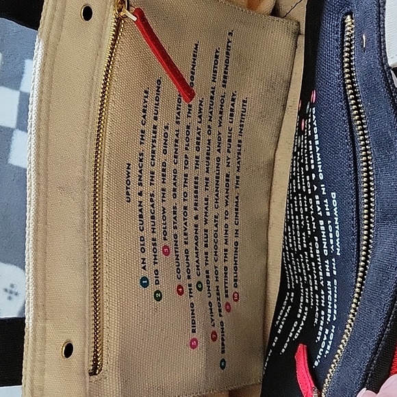 Kate Spade Limited Edition Red Black White Uptown Downtown Tote Bag Canvas - Picture 5 of 16
